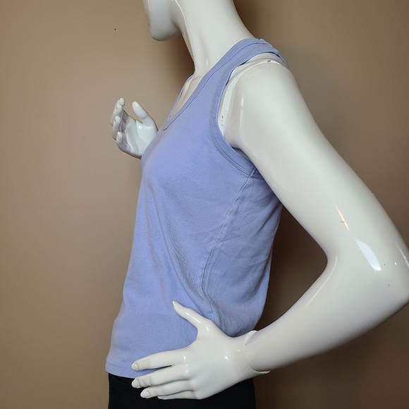 Outline Women's Periwinkle Simple Classic Casual Tank Top - Picture 4 of 12